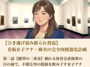 d_806057【【ひき逃げ弱み握られ脅迫】看板女子アナ・麻実の完全肉便器化計画  第二話  【絶望の二重奏】頼れる体育会系後輩の目の前で、不潔な男の精液を飲み干す女子アナ】hitomiエロ漫画無料raw